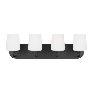 Windom 4-Light Bathroom Vanity Light in Midnight Black