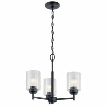 Kichler Winslow 3 Light Contemporary Chandelier in Black