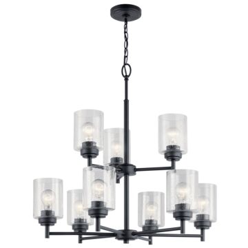 Winslow Nine Light Chandelier in Black by Kichler