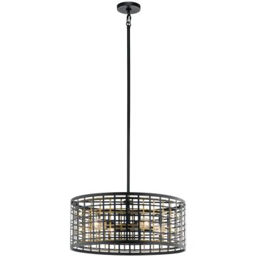 Aldergate Four Light Chandelier in Black by Kichler