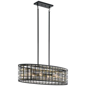 Aldergate Six Light Pendant in Black by Kichler