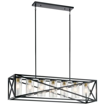 Moorgate Seven Light Linear Chandelier in Black by Kichler