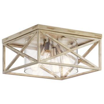 Moorgate Four Light Flush Mount in Distressed Antique White by Kichler