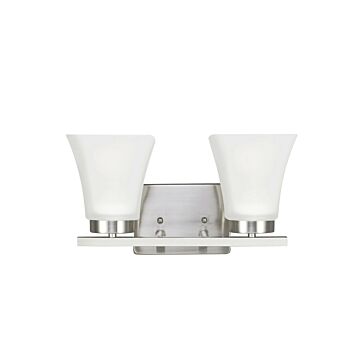 Generation Lighting Bayfield 2-Light 13" Bathroom Vanity Light in Brushed Nickel