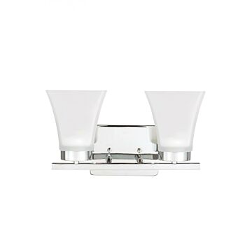 Generation Lighting Bayfield 2-Light 13" Bathroom Vanity Light in Chrome