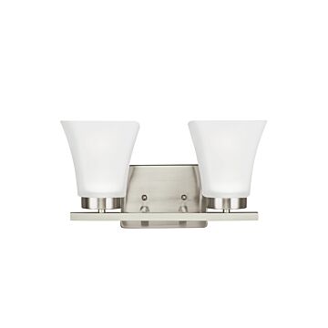 Bayfield 2-Light Bathroom Vanity Light in Brushed Nickel