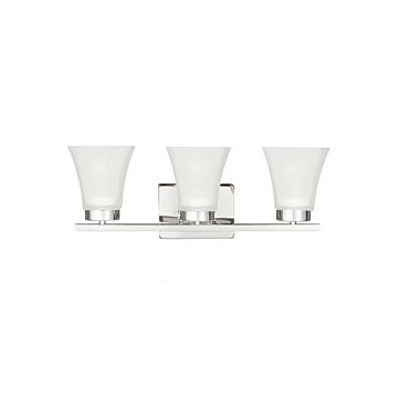 Generation Lighting Bayfield 3-Light 20" Bathroom Vanity Light in Chrome
