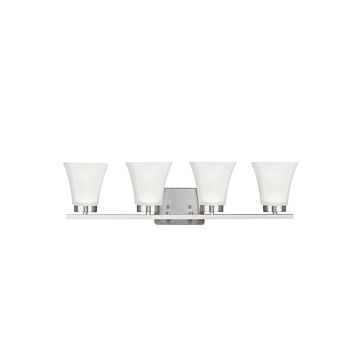Generation Lighting Bayfield 4-Light 28" Bathroom Vanity Light in Brushed Nickel