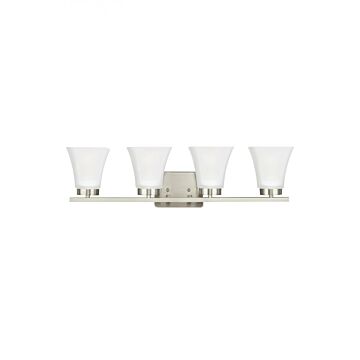 Sea Gull Bayfield 4 Light 28 Inch Bathroom Vanity Light in Brushed Nickel