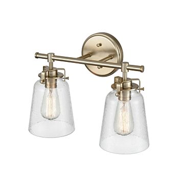 Amberose Two Light Vanity in Modern Gold by Millennium