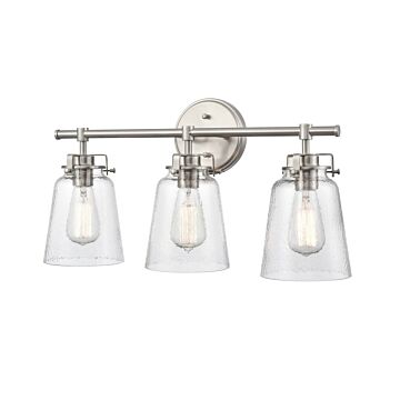 Amberose Three Light Vanity in Brushed Nickel by Millennium