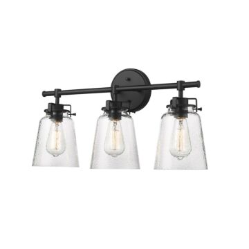 Amberose Three Light Vanity in Matte Black by Millennium