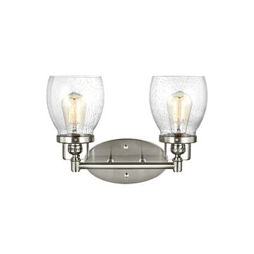 Generation Lighting Belton 2-Light Bathroom Vanity Light in Brushed Nickel