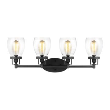 Belton 4-Light Bathroom Vanity Light in Midnight Black