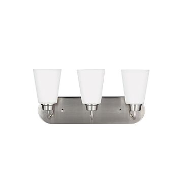 Generation Lighting Kerrville 3-Light 18" Bathroom Vanity Light in Brushed Nickel