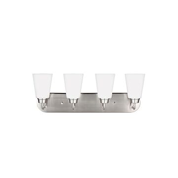 Generation Lighting Kerrville 4-Light 25" Bathroom Vanity Light in Brushed Nickel
