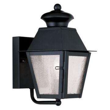 Mansfield 1-Light Outdoor Wall Lantern in Black