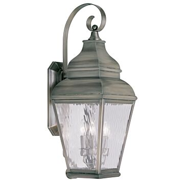 Exeter 3-Light Outdoor Wall Lantern in Vintage Pewter