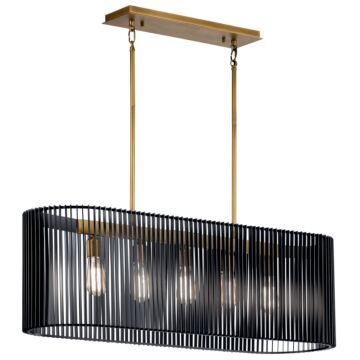 Linara Five Light Linear Chandelier in Black by Kichler