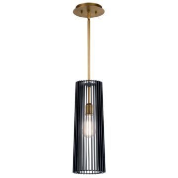 Linara One Light Pendant in Black by Kichler