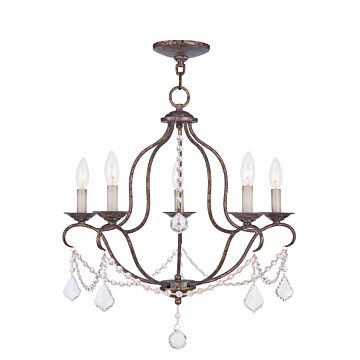 Chesterfield 5-Light Chandelier in Hand Applied Venetian Golden Bronze