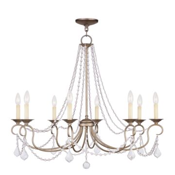 Pennington 8-Light Chandelier in Hand Applied Antique Silver Leaf