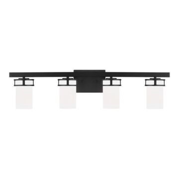 Generation Lighting Robie 4-Light Bathroom Vanity Light in Midnight Black
