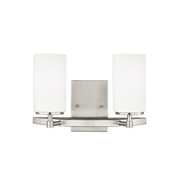 Generation Lighting Alturas 2-Light 14 Bathroom Vanity Light in Brushed Nickel