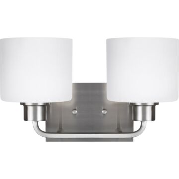 Generation Lighting Canfield 2-Light 14" Bathroom Vanity Light in Brushed Nickel