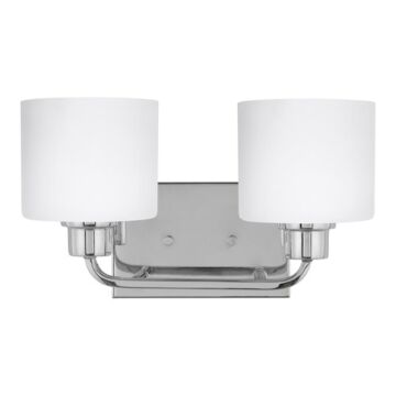 Generation Lighting Canfield 2-Light Bathroom Vanity Light in Chrome