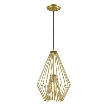 Z-Lite Quintus 1-Light Mini Pendant Light In Metallic Gold