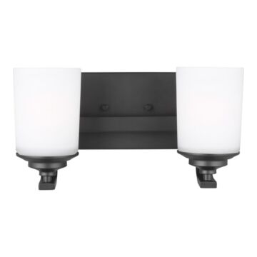 Generation Lighting Kemal 2-Light Bathroom Vanity Light in Midnight Black