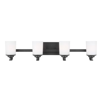 Generation Lighting Kemal 4-Light Bathroom Vanity Light in Midnight Black