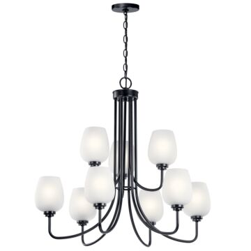 Valserrano Nine Light Chandelier in Black by Kichler