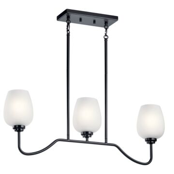 Valserrano Three Light Linear Chandelier in Black by Kichler