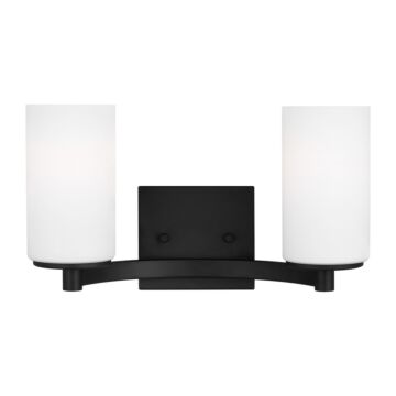 Hettinger 2-Light Bathroom Vanity Light in Midnight Black