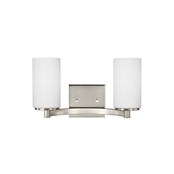 Generation Lighting Hettinger 2-Light 14" Bathroom Vanity Light in Brushed Nickel