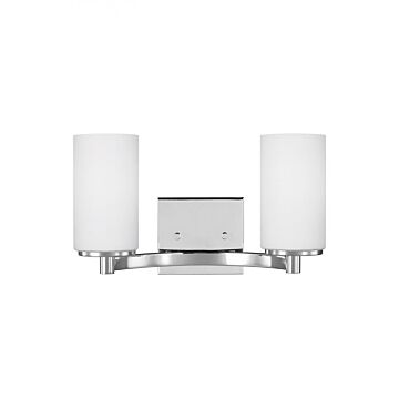 Generation Lighting Hettinger 2-Light 14 Bathroom Vanity Light in Chrome