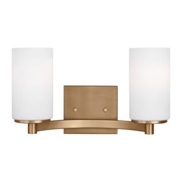 Hettinger 2-Light Bathroom Vanity Light in Satin Brass