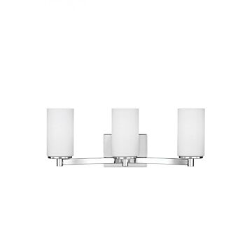 Generation Lighting Hettinger 3-Light 21" Bathroom Vanity Light in Chrome