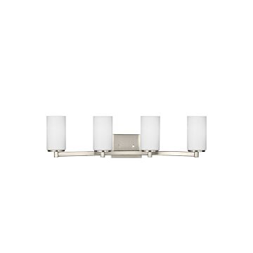 Generation Lighting Hettinger 4-Light 29" Bathroom Vanity Light in Brushed Nickel