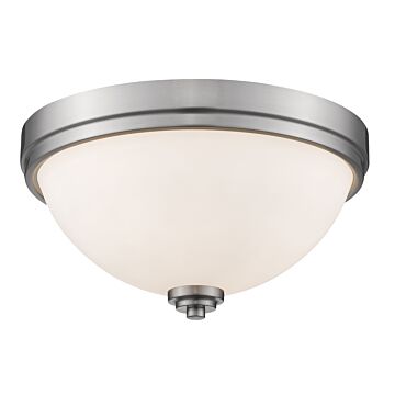 Z-Lite Ashton 2-Light Flush Mount Ceiling Light In Brushed Nickel