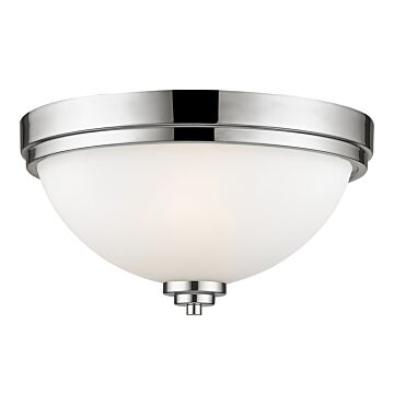 Z-Lite Ashton 2-Light Flush Mount Ceiling Light In Chrome