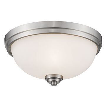 Z-Lite Ashton 3-Light Flush Mount Ceiling Light In Brushed Nickel