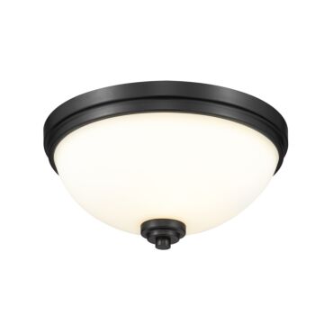 Z-Lite Ashton 3-Light Flush Mount Ceiling Light In Matte Black