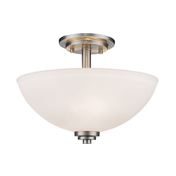 Z-Lite Ashton 3-Light Semi Flush Mount Ceiling Light In Brushed Nickel