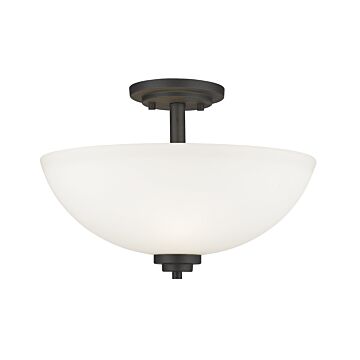 Z-Lite Ashton 3-Light Semi Flush Mount Ceiling Light In Bronze