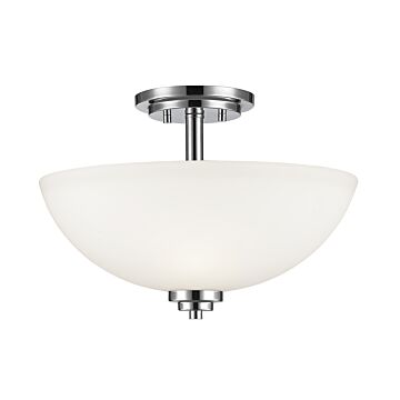 Z-Lite Ashton 3-Light Semi Flush Mount Ceiling Light In Chrome