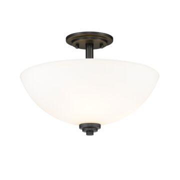 Z-Lite Ashton 3-Light Semi Flush Mount Ceiling Light In Matte Black
