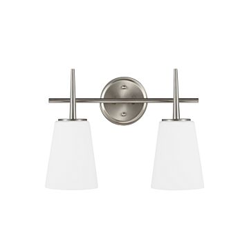 Generation Lighting Driscoll 2-Light 16 Bathroom Vanity Light in Brushed Nickel